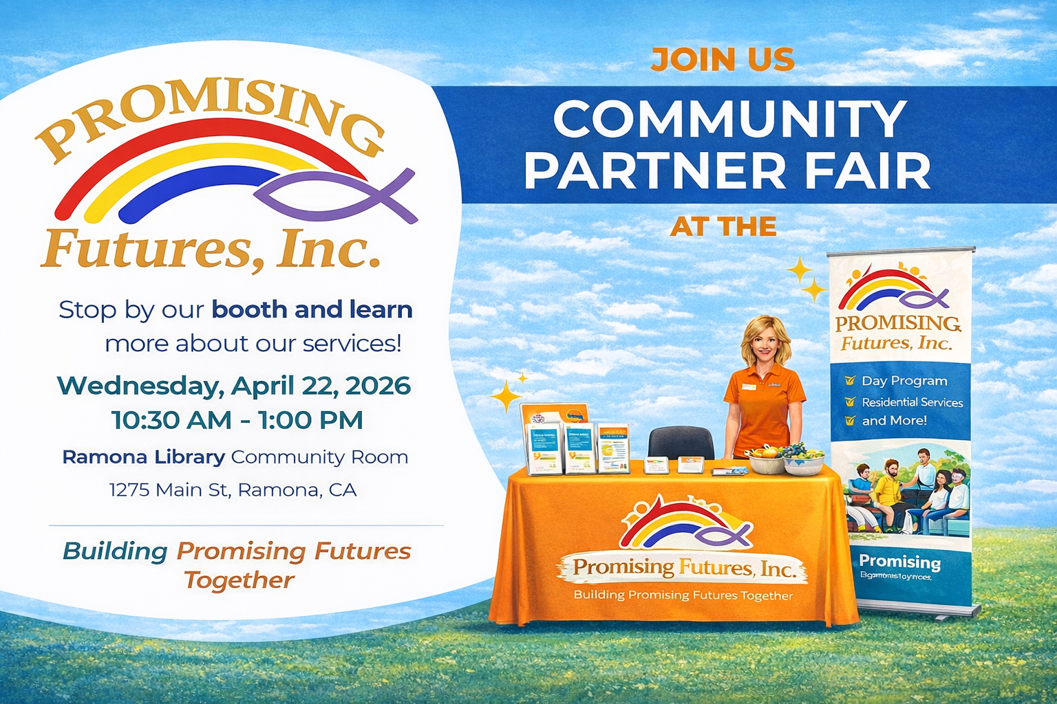 Promising Futures, Inc. at the North Inland SELPA Community Partner Fair in Ramona, CA